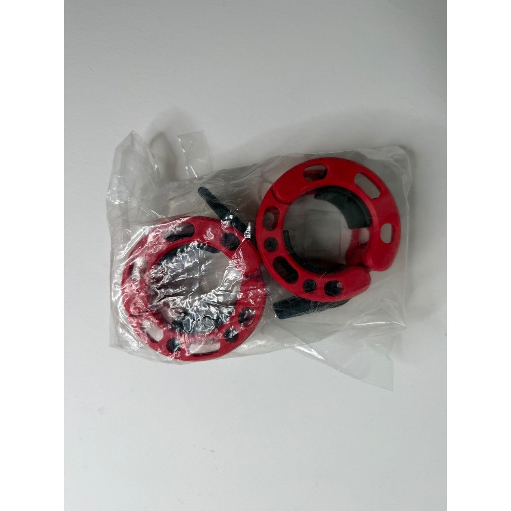 NEW Clout Fitness Olympic Barbell Clamps Collars Red Black Weightlifting 2" Pair